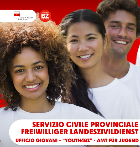 Aperte le iscrizioni al Servizio civile volontario provinciale presso il Comune di Bolzano