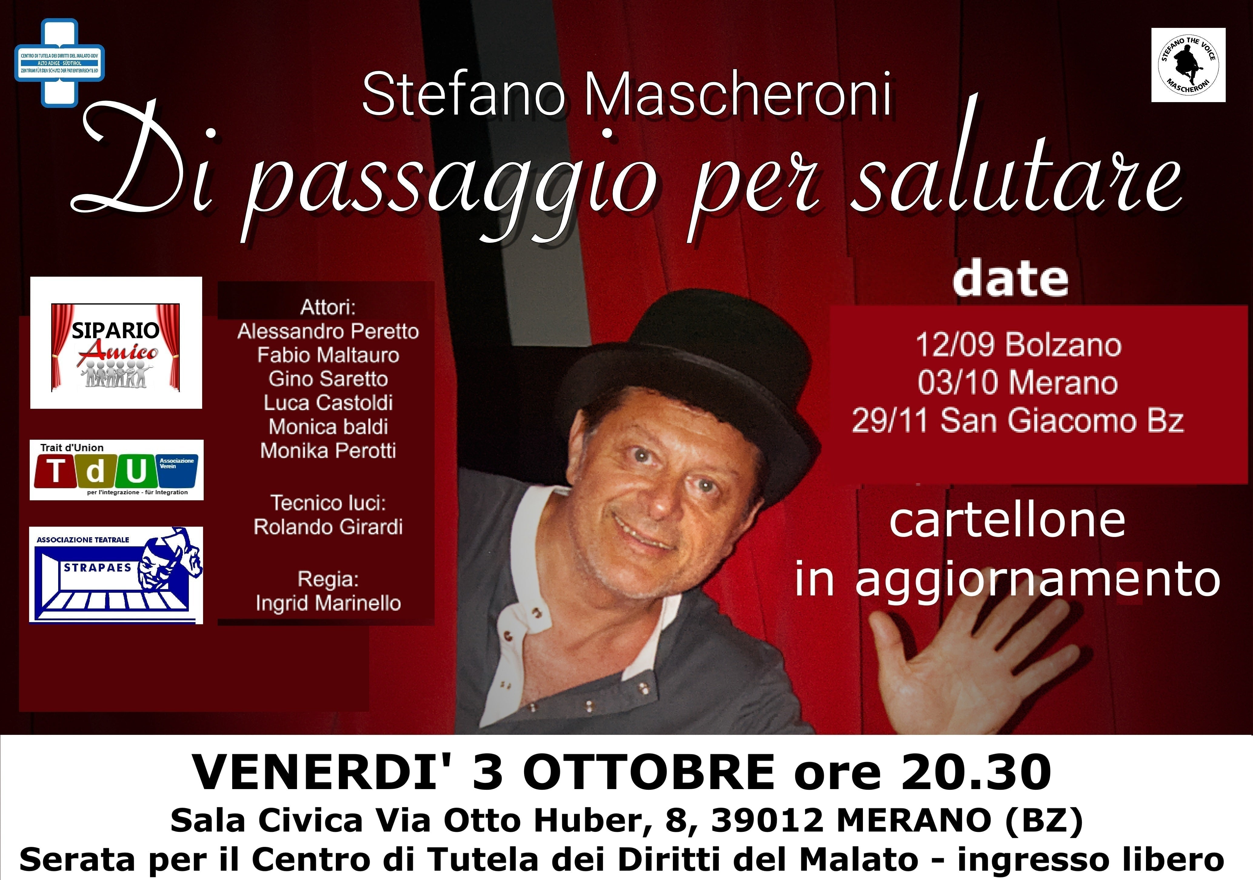 Concerto di beneficenza 3 ottobre - Benefizkonzert 3 Oktober